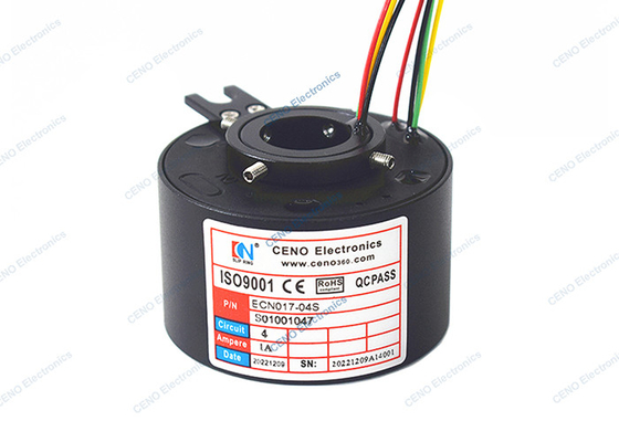 4 সার্কিট সিগন্যাল স্লিপ রিং 600rpm 17 মিমি থ্রু হোল ইন্ডাস্ট্রি অ্যাপ্লিকেশনের জন্য