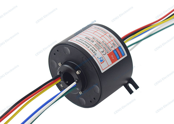 6 সার্কিট 10Amp ইলেকট্রিক পাওয়ার স্লিপ রিং সঙ্গে মাধ্যমে Bore 12mm জন্য শিল্প
