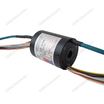 Ethernet Slip Ring with Integrated Power Signal and Network Channels for 360° Rotation